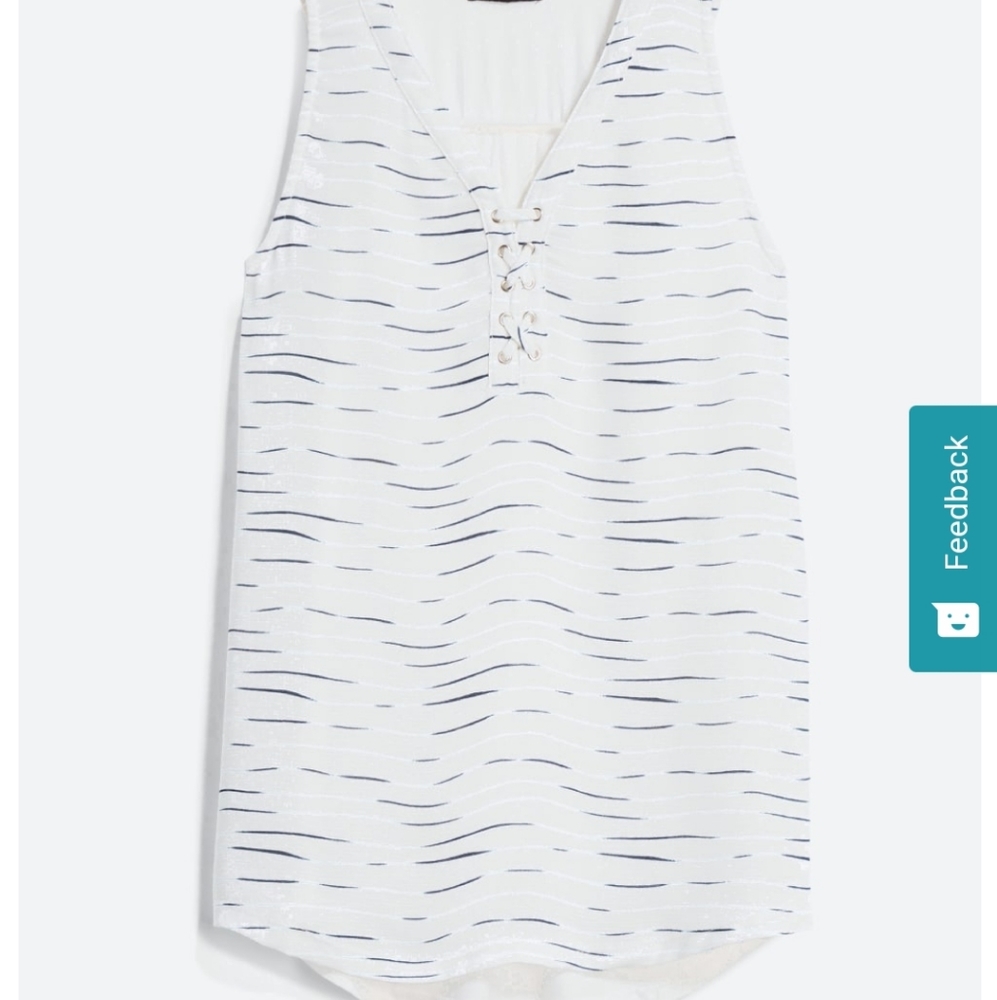 PAPERMOON STITCH FIX Lace Up Mixed Material Top